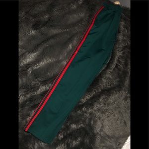 Trendy green stretchy joggers